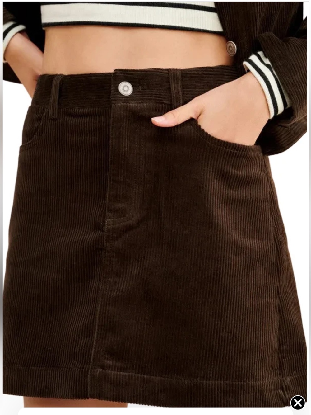 Alex Mill Camden Mini Skirt Chocolate Brown Corduroy 8 247-W3026-3145 NWT